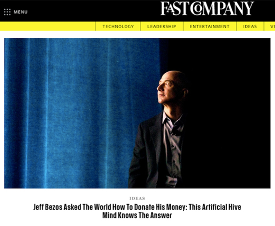 Swarm AI Offers Bezos Financial Advice in Fast Company