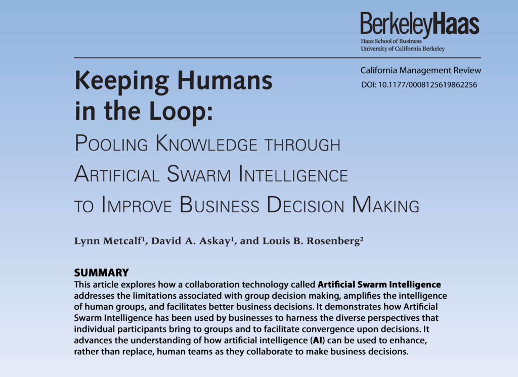 Keeping Humans In The Loop - Berkeley's CA Management Review - UNANIMOUS AI